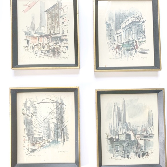 John Haymson Wall Art Mid Century 60s New York Watercolors